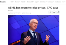 產能追不上 AI 需求 ASML 擬調高光刻機售價